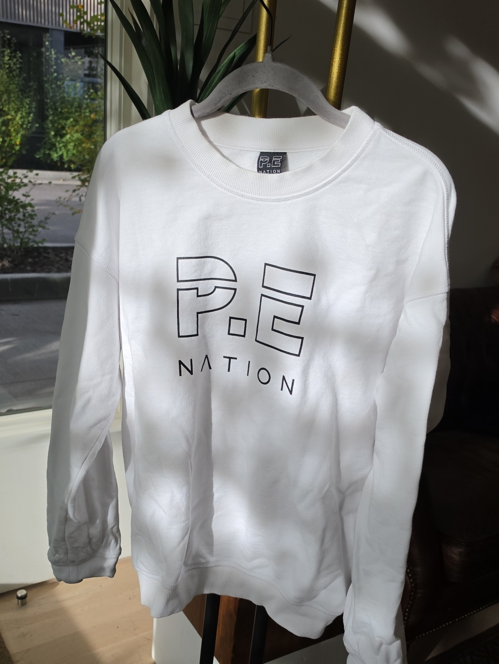 P.E Nation Heads Up Sweat Logo Sweatshirt in White